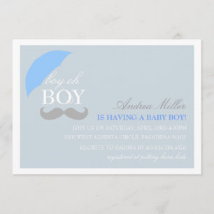 Blue Boy Oh Boy Baby shower Kaart