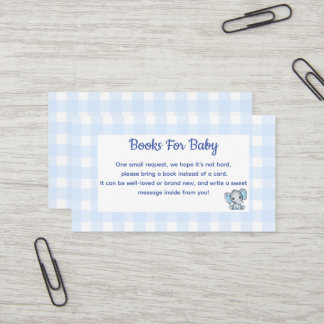 Blue Boy Olifant Boeken voor Baby Shower Bijlage Visitekaartje