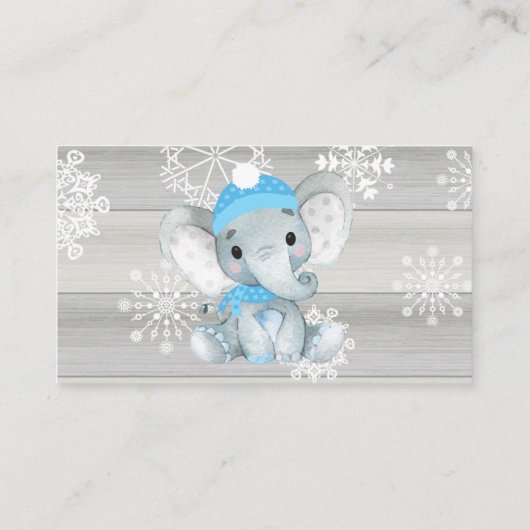 Blue Boy Olifant luier loterij ticket rustiek Informatiekaartje (Achterkant)