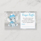 Blue Boy Olifant luier loterij ticket rustiek Informatiekaartje (Voorkant)