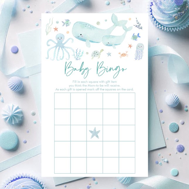 Blue Boy onder het Zee Baby shower Bingo spel (Creator heeft geüpload)