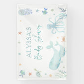 Blue Boy onder het Zeeen Baby shower Spandoek (Verticaal)