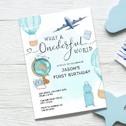 Blue Boy ONEderful World First Birthday Kaart