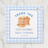 Blue Boy Pannenkoek Ontbijt Verjaardag Dank u Bedankjes Labels (Achterkant)