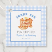 Blue Boy Pannenkoek Ontbijt Verjaardag Dank u Bedankjes Labels (Voorkant)