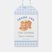 Blue Boy Pannenkoek Ontbijt Verjaardag Dank u Cadeaulabel (Achterkant)