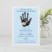 Blue Boy Pastel Echografie Koppels Baby shower Kaart (Staand voorkant)