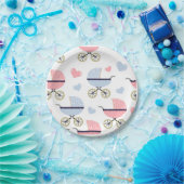 Blue Boy Pink Girl Baby Buggies Paper Bord Party (Feest)