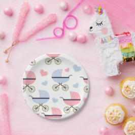 Blue Boy Pink Girl Baby Buggies Paper Bord Party