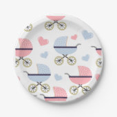 Blue Boy Pink Girl Baby Buggies Paper Bord Party (Voorkant)