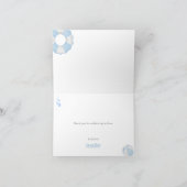 Blue Boy Pool Party Baby shower Dank je wel kaart (Binnen)