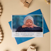 Blue Boy Post Birth Baby shower Foto Sip & See Kaart