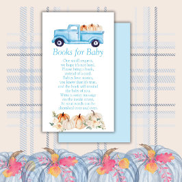 Blue Boy Pumpkin Baby shower Boeken voor Baby Informatiekaartje