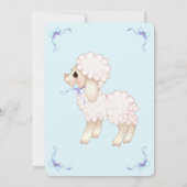 Blue Boy Sheep en Lamb Baby shower Invitation Kaart (Achterkant)