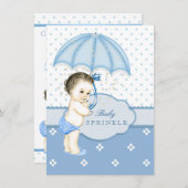 Blue Boy Sprinkle Baby shower Kaart (Voorkant / Achterkant)