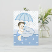 Blue Boy Sprinkle Baby shower Kaart (Staand voorkant)