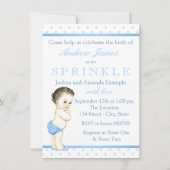 Blue Boy Sprinkle Baby shower Kaart (Achterkant)