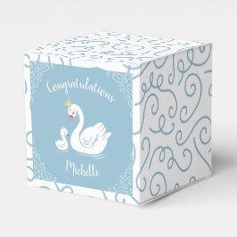 Blue Boy Swan Baby shower Bedankdoosjes
