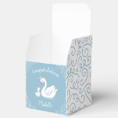 Blue Boy Swan Baby shower Bedankdoosjes (Geopend)