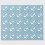 Blue Boy Swan Baby shower Cadeaupapier (Vlak)