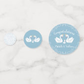 Blue Boy Swan Baby shower Confetti (Voorkanten)