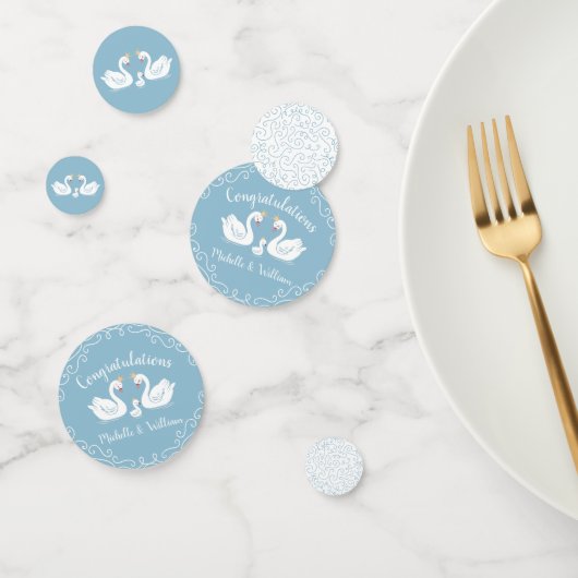 Blue Boy Swan Baby shower Confetti (Groep)