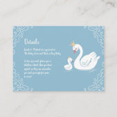 Blue Boy Swan Baby shower Informatiekaartje (Voorkant)