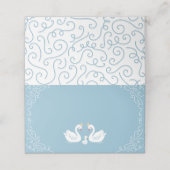 Blue Boy Swan Baby shower Plaatskaartje (Buitenkant ongevouwen)