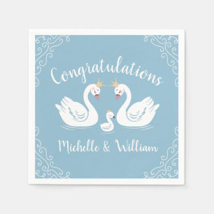 Blue Boy Swan Baby shower Servet