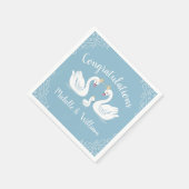 Blue Boy Swan Baby shower Servet (Hoek)