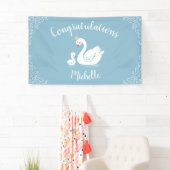 Blue Boy Swan Baby shower Spandoek (Insitu)