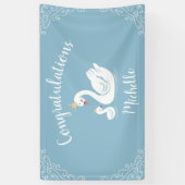 Blue Boy Swan Baby shower Spandoek (Verticaal)