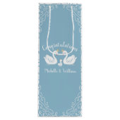 Blue Boy Swan Baby shower Wijn Cadeautas (Voorkant)