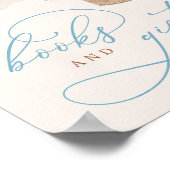 Blue Boy Teddy Bear Baby shower Books & Gifts Sign Poster (Hoek)