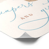 Blue Boy Teddy Bear Baby shower Diapers & Gift Poster (Hoek)