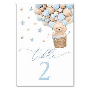 Blue Boy Teddy Bear Baby shower Kaart
