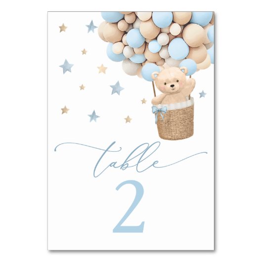 Blue Boy Teddy Bear Baby shower Kaart (Voorkant)