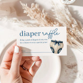 Blue Boy Teddy Bear Baby shower Luier Raffle Informatiekaartje