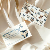 Blue Boy Teddy Bear Baby shower Luier Raffle Informatiekaartje