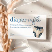 Blue Boy Teddy Bear Baby shower Luier Raffle Informatiekaartje