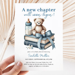 Blue Boy Teddy Bear Baby shower Nieuw hoofdstuk be Kaart