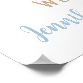 Blue Boy Teddy Bear Balloons Baby shower Welkom Poster (Hoek)