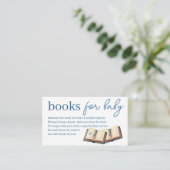 Blue Boy Teddy Bear Boeken voor Baby shower Informatiekaartje (Staand voorkant)