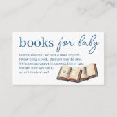 Blue Boy Teddy Bear Boeken voor Baby shower Informatiekaartje (Voorkant)