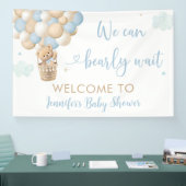 Blue Boy Teddy Bear Hete Luchtballon Baby shower Spandoek (Beurs)