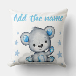 Blue Boy Teddy Bear met de naam Stars Sierkussen