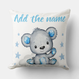 Blue Boy Teddy Bear met de naam Stars Sierkussen