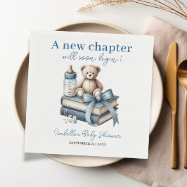 Blue Boy Teddybeer gepersonaliseerd Baby shower Servet