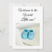 Blue Boy Tinny Foot baby shower Uitnodiging (Voorkant)