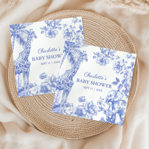 Blue Boy Toile de Jouy Safari Animals Baby shower Servet